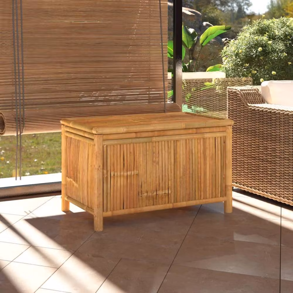 Berkfield Home Garden Storage Box in Brown Bamboo, W/D/H: 90 x 52 x 55 cm – 2