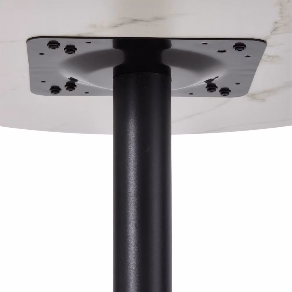 EONLION Round Tulip Dining Table with White Marble Top and Central Column – 2
