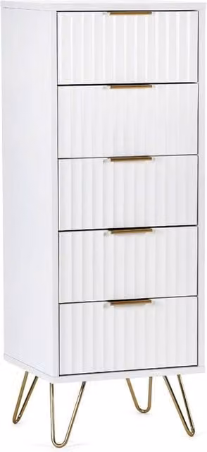 Cheshire Premium Siena 5 Drawer Tallboy in White – 1