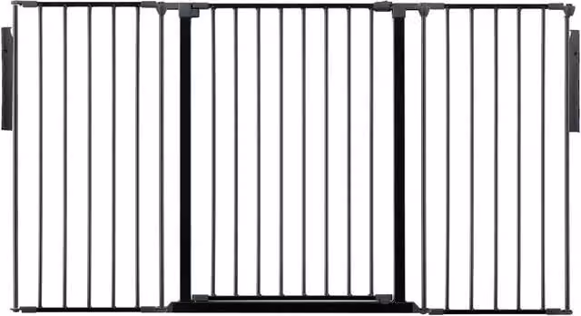 Safetots Premium Extra Tall Extendable Metal Room Divider, Black, Height: 105 cm, Width: Up to 370 cm