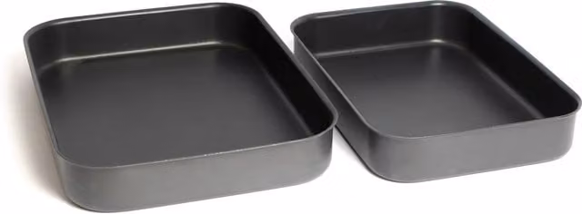MasterClass Set of 2 Non-Stick Hard Anodised Aluminium Rectangular Roasting Tins, Grey
