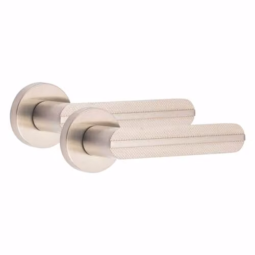 Golden Grace Lima Knurled Door Handles in Chrome Silver