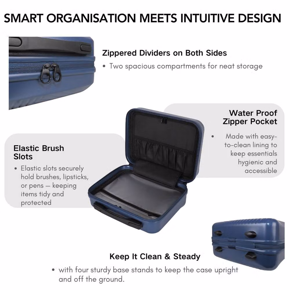 JLY 4 Piece Hard Shell Luggage Suitcase Set in Dark Blue – 6