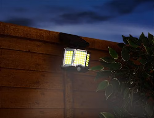 St Helens Home & Garden Black Solar Outdoor Security Wall Lamp with LED, Motion Sensor and Remote Control – 3