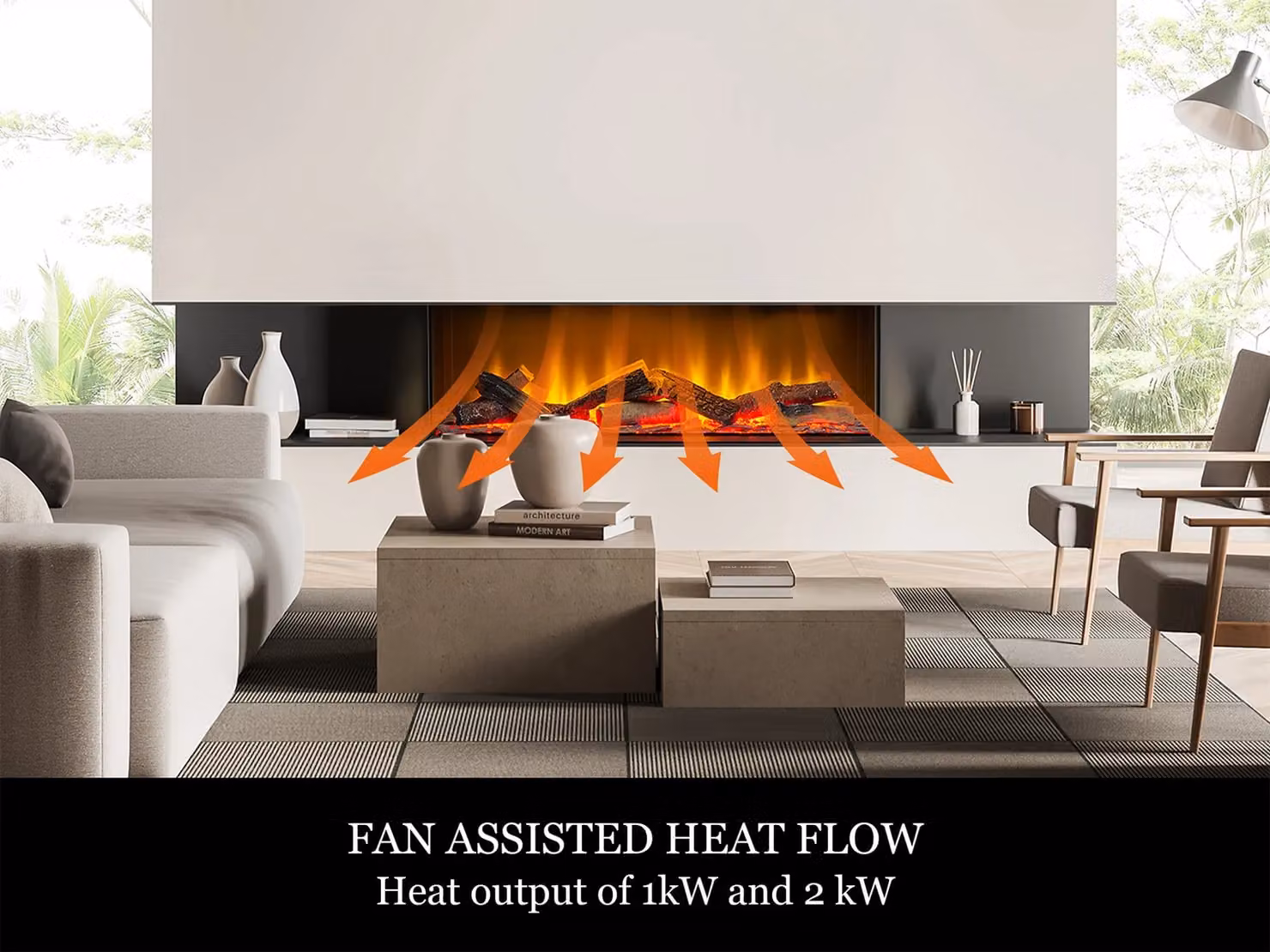 Acantha Aspire 100 Panoramic Media Wall Electric Fire in Black – 5
