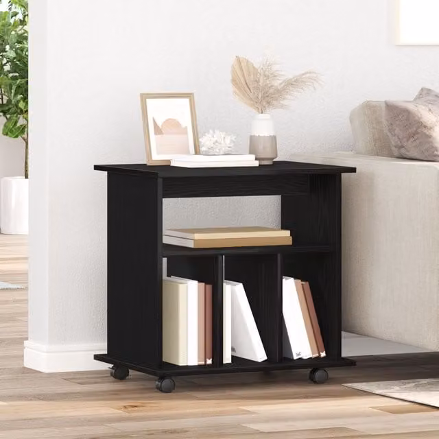 Berkfield Home Rolling Cabinet in Black Oak, W/D/H: 60 x 45 x 55 cm – 1