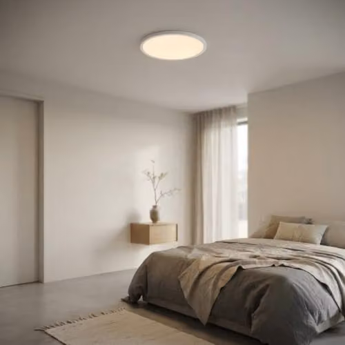 Nordlux Oja Round LED Ceiling Light in White Plastic, 2700k Warm White, Diameter: 29 cm – 3
