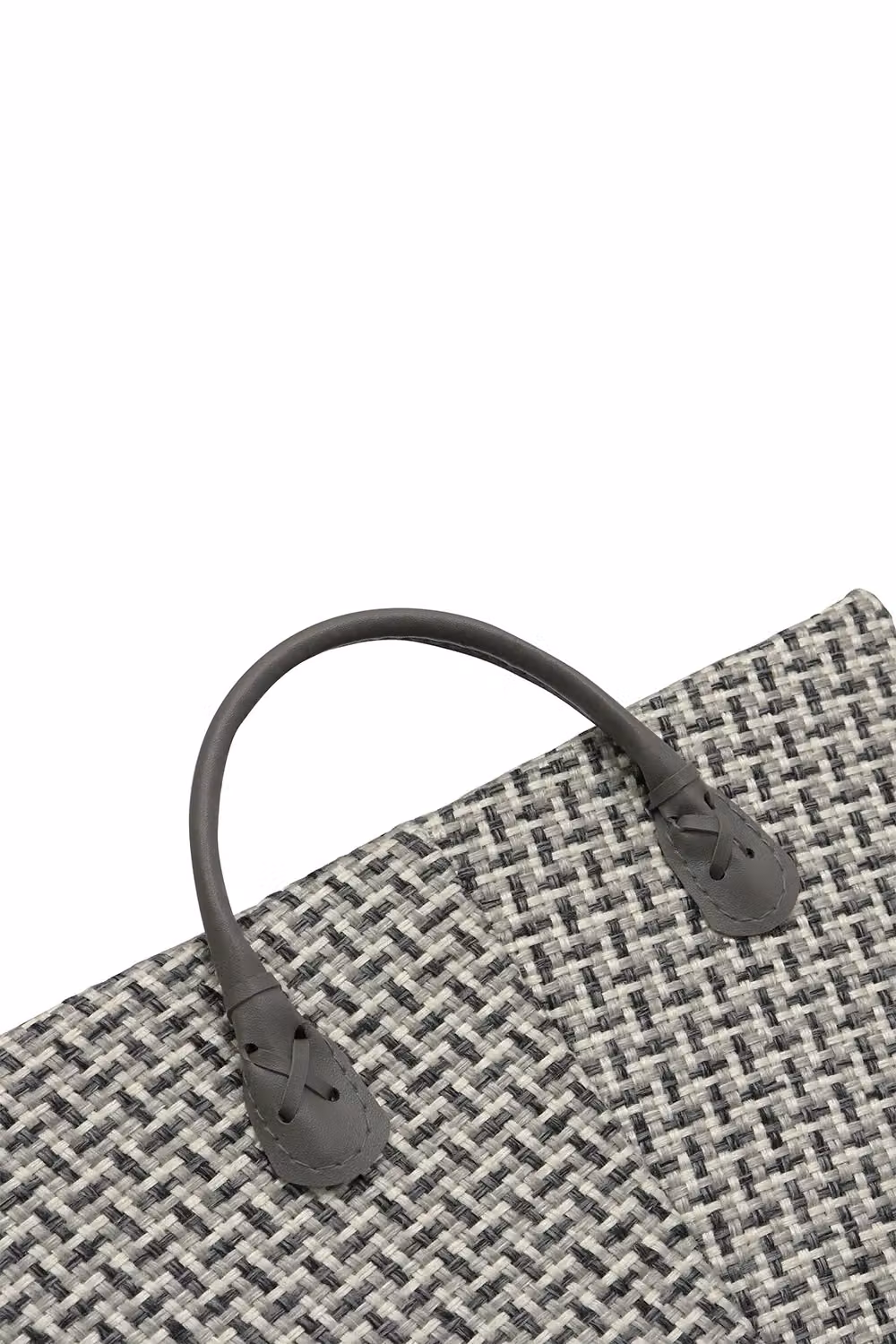 JVL Silva Rectangular Fabric Storage Box with Handles, Grey, W/D/H: 38.0 x 28.0 x 20.5 cm – 3