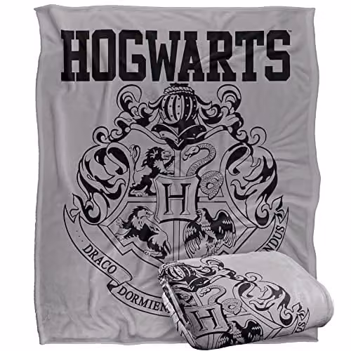 LOGOVISION Harry Potter Hogwarts Athletic Silky Touch Super Soft Fleece Throw Blanket, Multicolour and White, W: 152 cm, D: 127 cm
