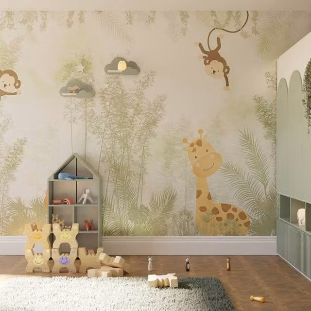 Superfresco Easy Roarsome Green Childrens Wall Mural, W: 300 cm, H: 280 cm
