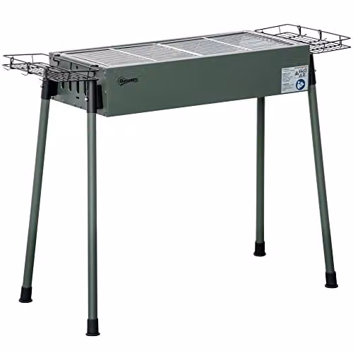 Outsunny Portable Charcoal Barbecue Grill in Green
