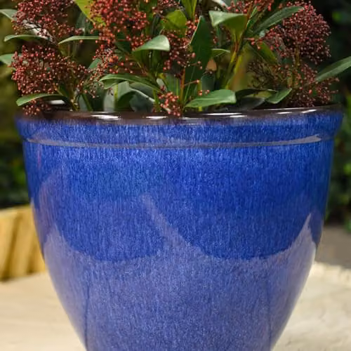 Garden Gear Elegant Bell Glazed Planters, Ocean Blue and Sky Blue, Height: 34 cm, Diameter: 39.5 cm – 3