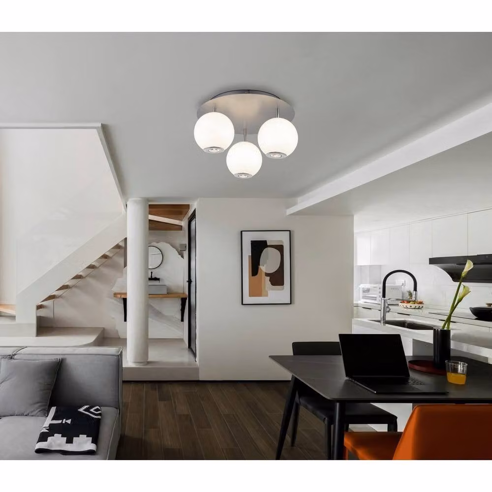 Netlighting Simmons Shade Cluster Ceiling Light in Matt Grey with 3x LED bulbs – 2