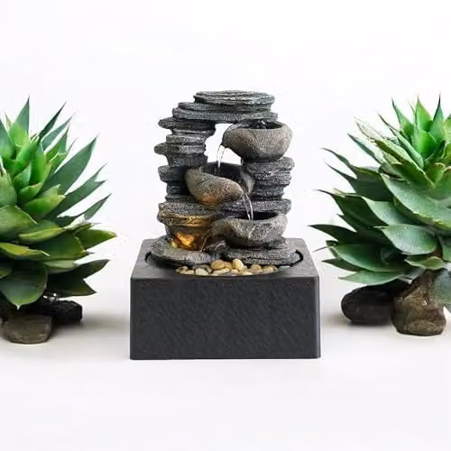 Minster Buttercup Farm Table-Top Water Fountain in Grey, W/D/H: 18 x 18 x 25 cm – 3