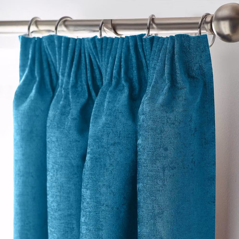 Luxor Living Petrol Chenille Blackout Pencil Pleat Curtains, Width: 229 cm, Drop: 229 cm – 2