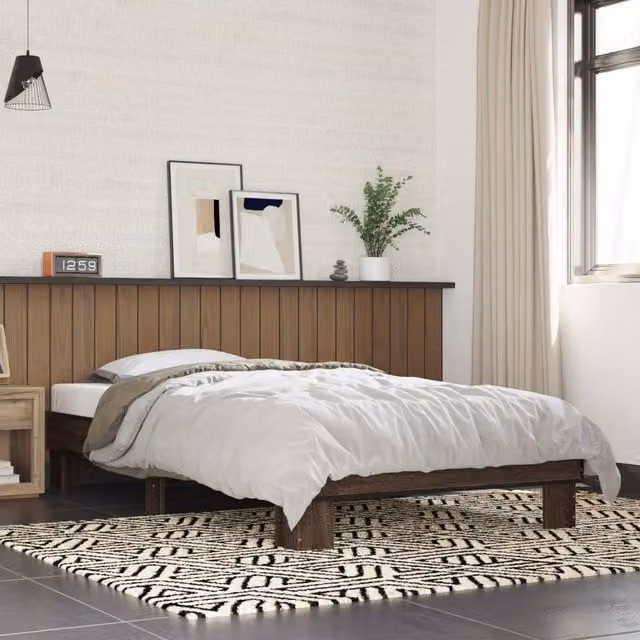 Berkfield Home Small Single Bed Frame in Brown Oak – 1