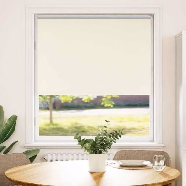 Berkfield Home Off-White Blackout Roller Blind, Thermal Insulating Polyester Fabric, W: 145 cm, H: 230 cm