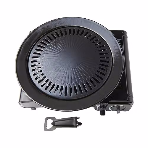 Milestone Camping 63959 Non-Stick Grill Plate with Drip Pan and Bottle Opener Handle, Black, W: 32.0 cm, D: 31.8 cm – 7