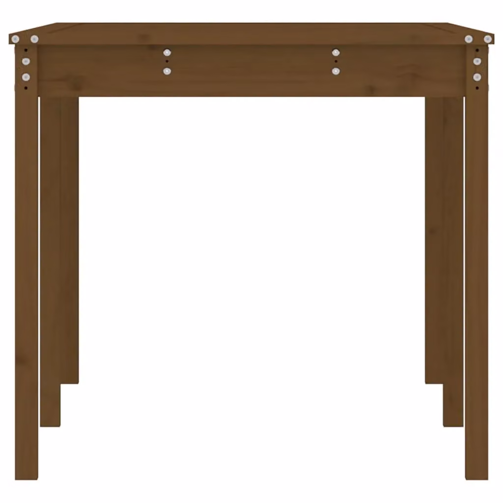 Berkfield Home Rustic Solid Wood Pine Garden Table, Honey Brown, W: 159.5 cm, D: 82.5 cm, H: 76 cm – 4