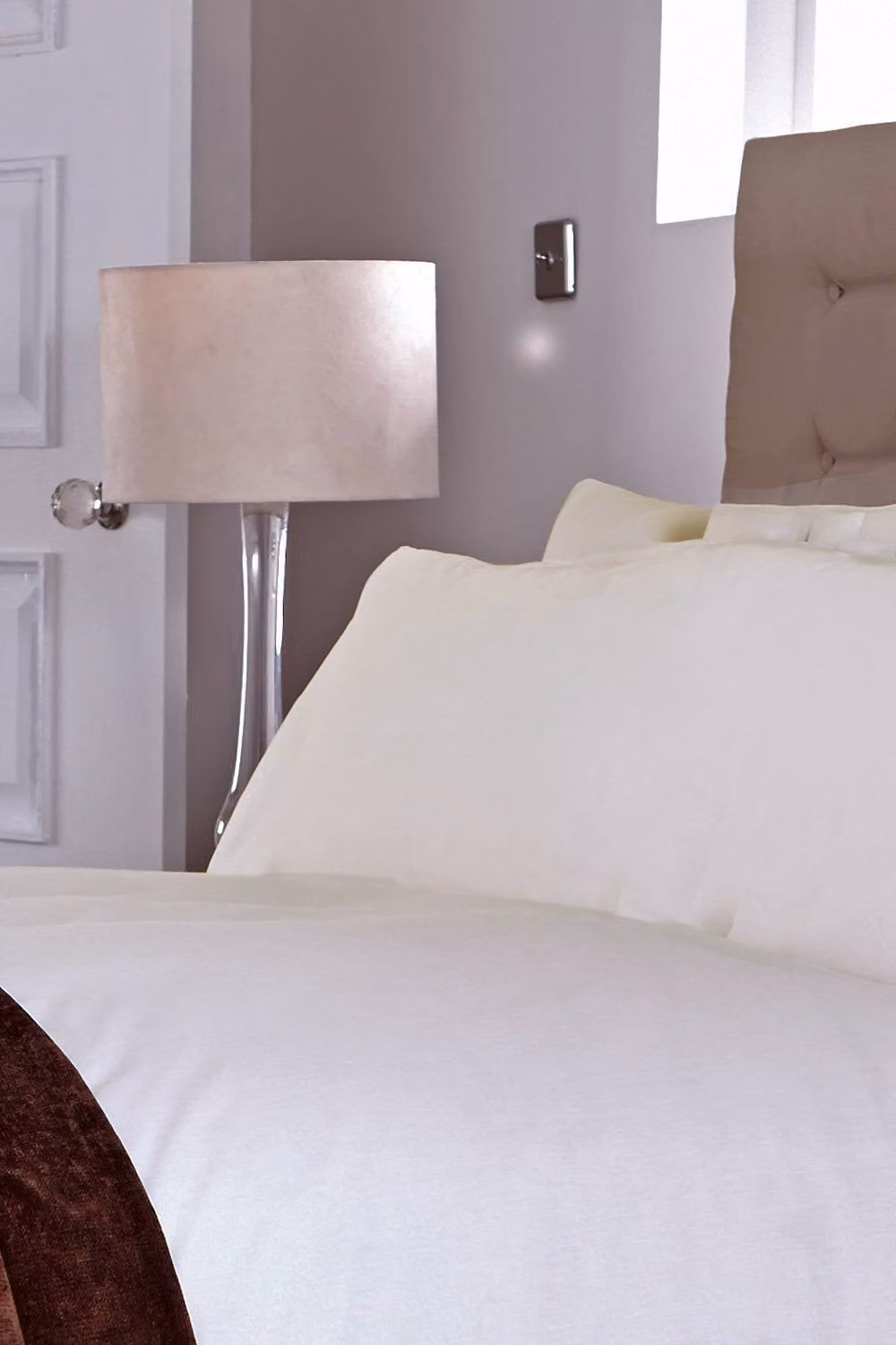 Martex Sestina 100% Cotton Percale Bolster Pillowcase, Ivory, W: 50 cm, L: 150 cm