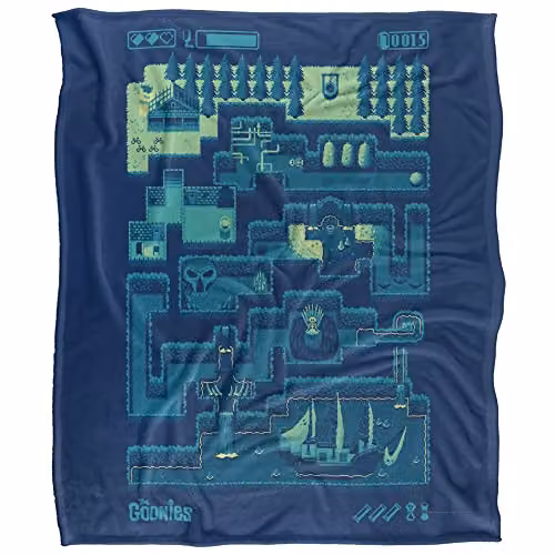 Goonies 8 Bit Silky Touch Super Soft Throw Blanket, White, W/D/H: 152 x 127 cm – 1