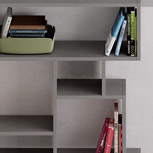 Decortie Karmato Modern Bookcase Display Unit in Grey – 3