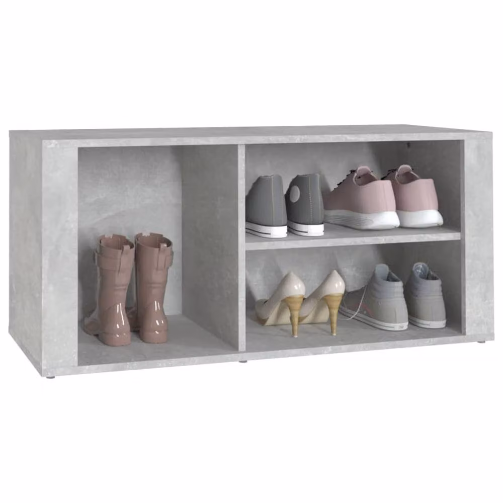 Berkfield Home Modern Grey Shoe Cabinet with Integrated Seat, W/D/H: 100 x 35 x 45 cm – 3