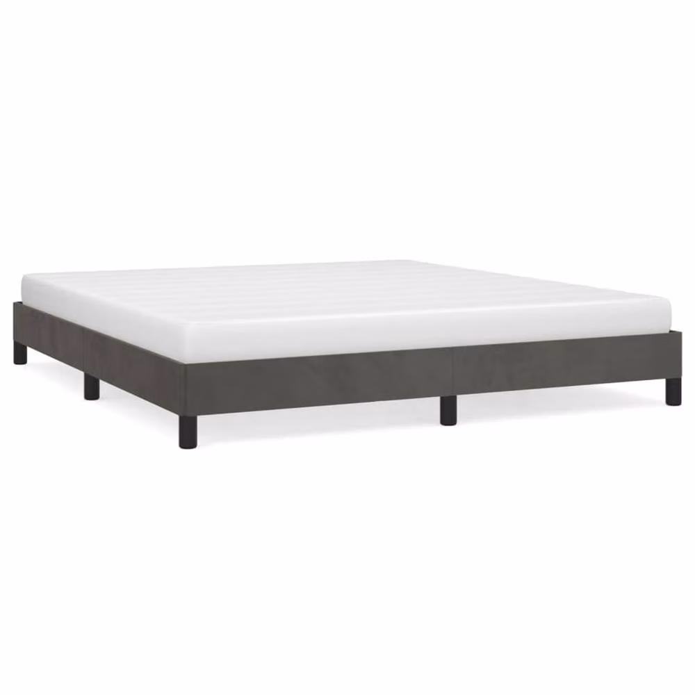 Berkfield Home Upholstered Velvet Bed Frame, Grey, W/D/H: 180 x 200 cm – 2
