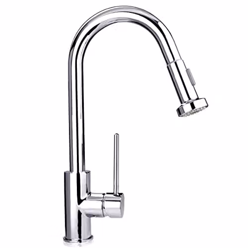 Nes Home Milton Single Lever Monobloc Kitchen Sink Tap with Pull Out Hose in Chrome – 2