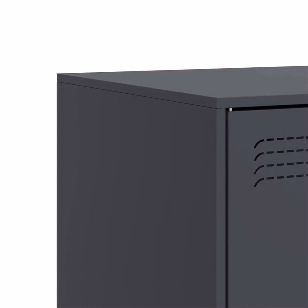 Berkfield Home Anthracite Steel TV Cabinet in Dark Grey, W/D/H: 99 x 39 x 44 cm – 6