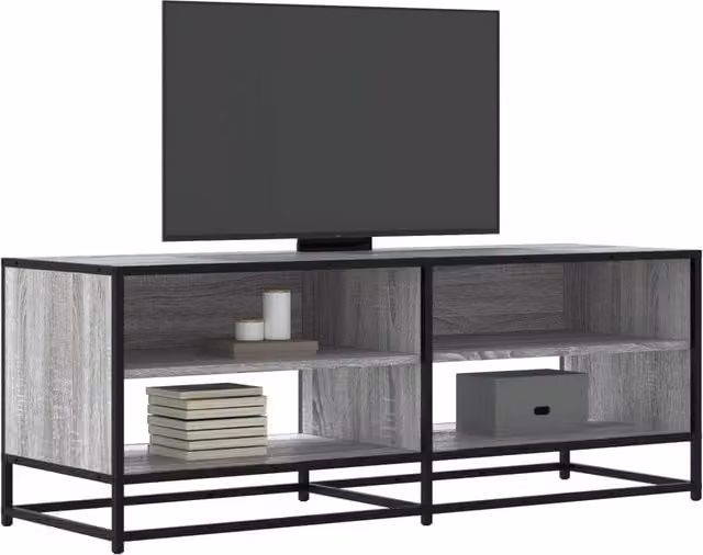 Berkfield Home Grey Sonoma TV Cabinet in Engineered Wood and Metal, W/D/H: 120.5 x 40 x 46 cm
