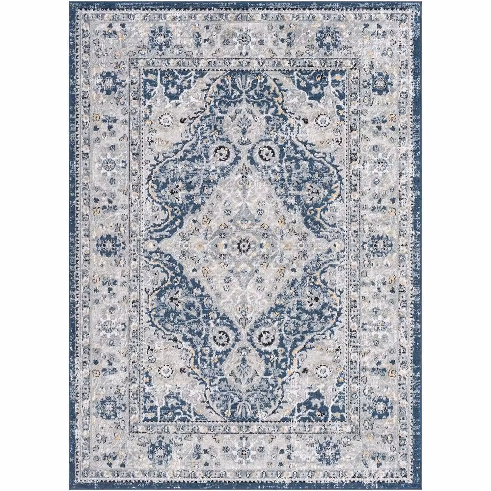 Livabliss Jolie Vintage Boho Rectangular Rug in Blue, Grey, Beige and Black, W: 120 cm, L: 170 cm – 2