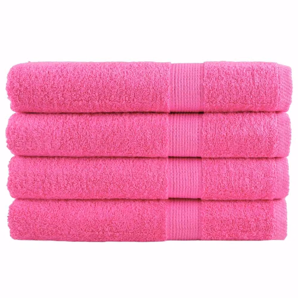 Berkfield Home SOLUND Premium Cotton Sauna Towels, 4 Pack, Pink, W: 80 cm, L: 200 cm, 600 gsm – 2