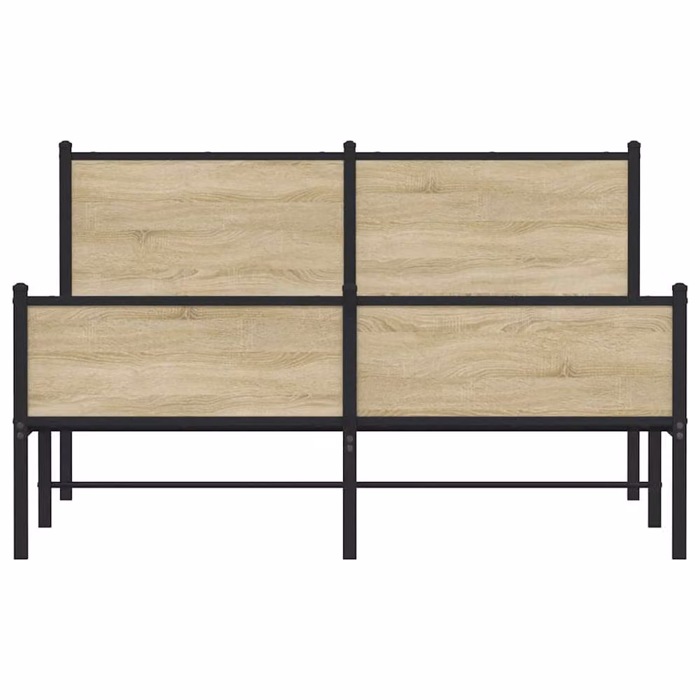 Berkfield Home Metal Bed Frame in Sonoma Oak Brown, King Size, W/D/H: 150 x 200 cm – 3