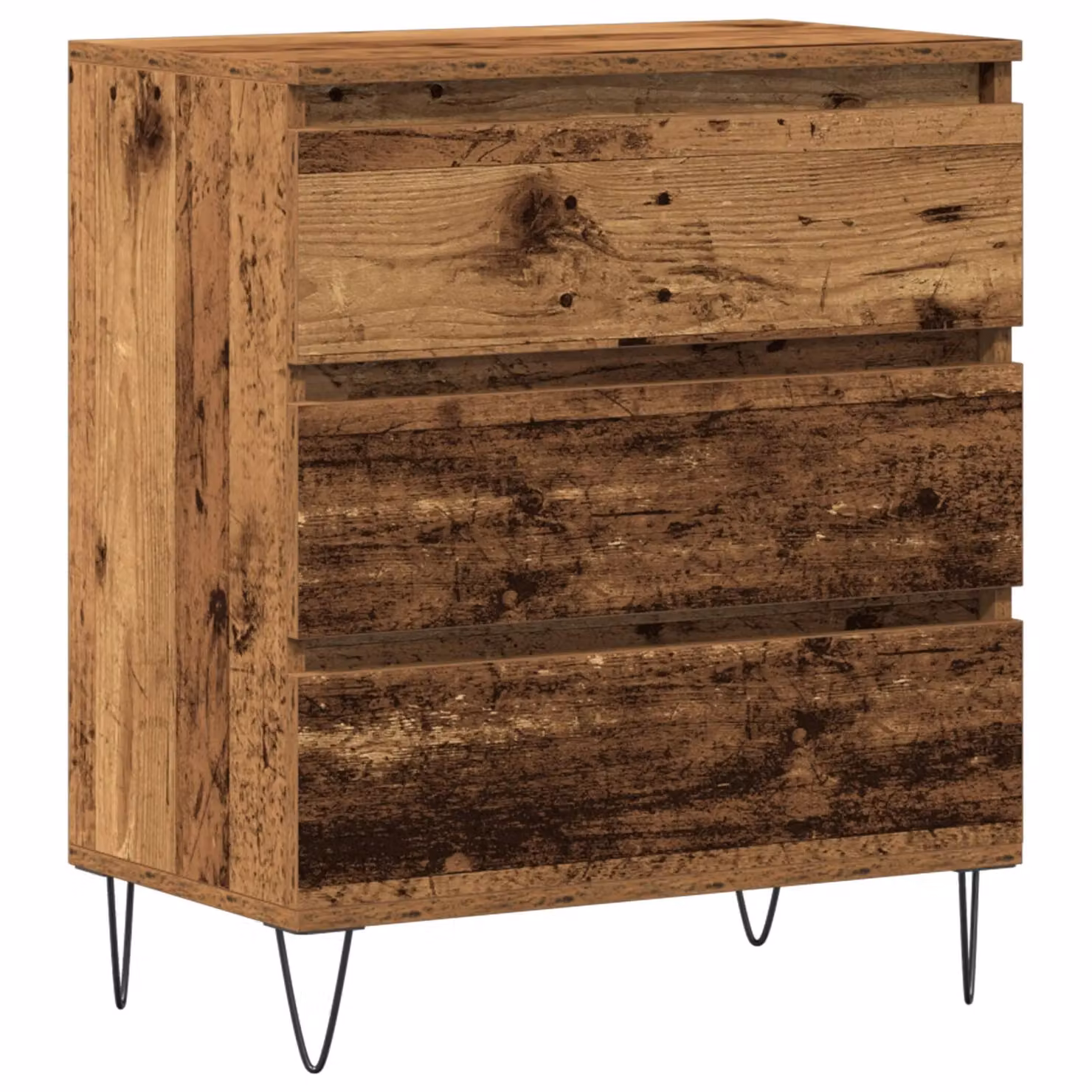 Berkfield Home Rustic Sideboard with Drawers in Brown, W/D/H: 60 x 35 x 70 cm – 2