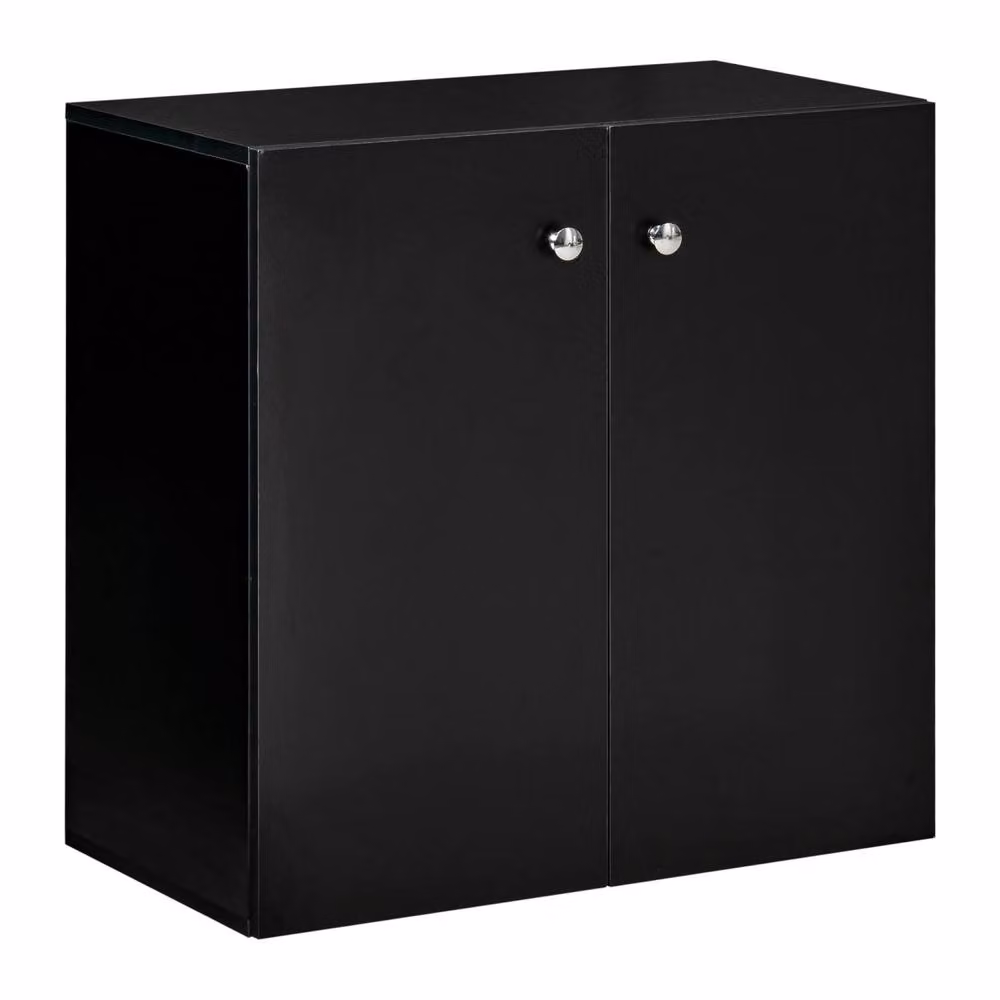 Wyld Haus Cosofi Black Freestanding Storage Cabinet with 2 Doors and 2 Shelves – 2