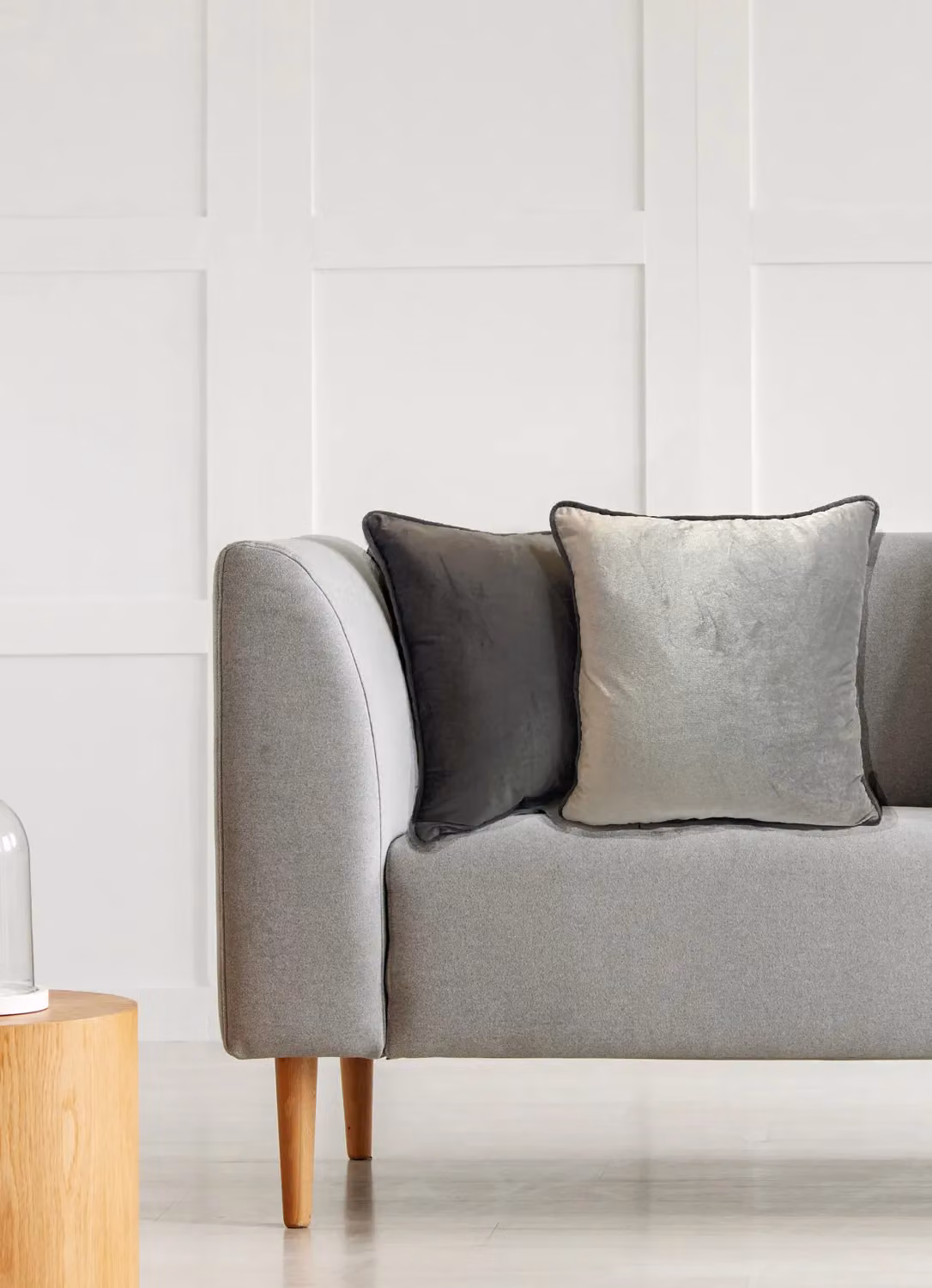 Rapport Home Piped Velvet Polyester Cushion Cover in Grey, W/D/H: 43 x 43 x 1 cm – 4