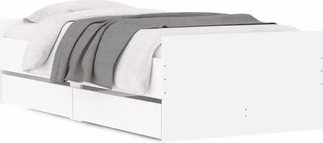 Berkfield Home Single Bed Frame with Drawers, White, W/D/H: 90 x 190 cm