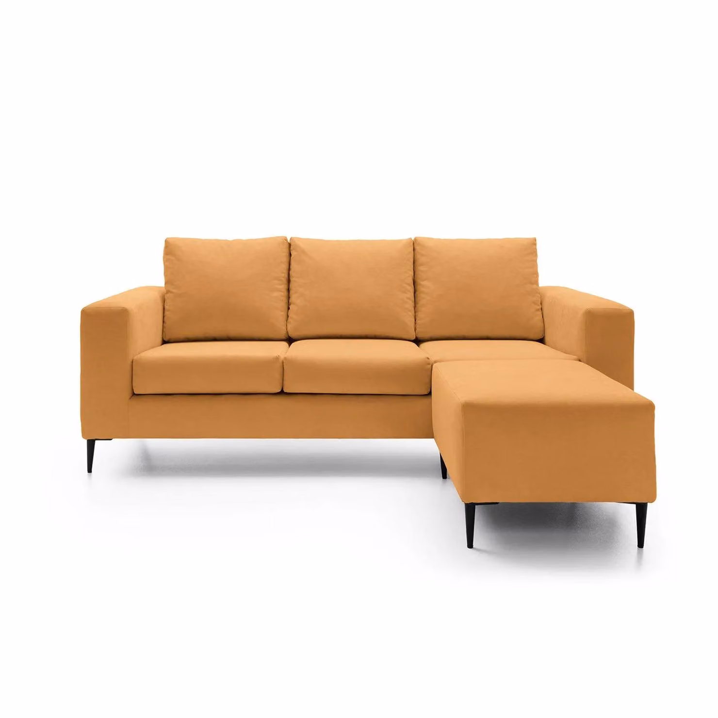 Abakus Direct Capri Reversible Corner Sofa in Saffron Orange and Yellow with Matching Ottoman – 2
