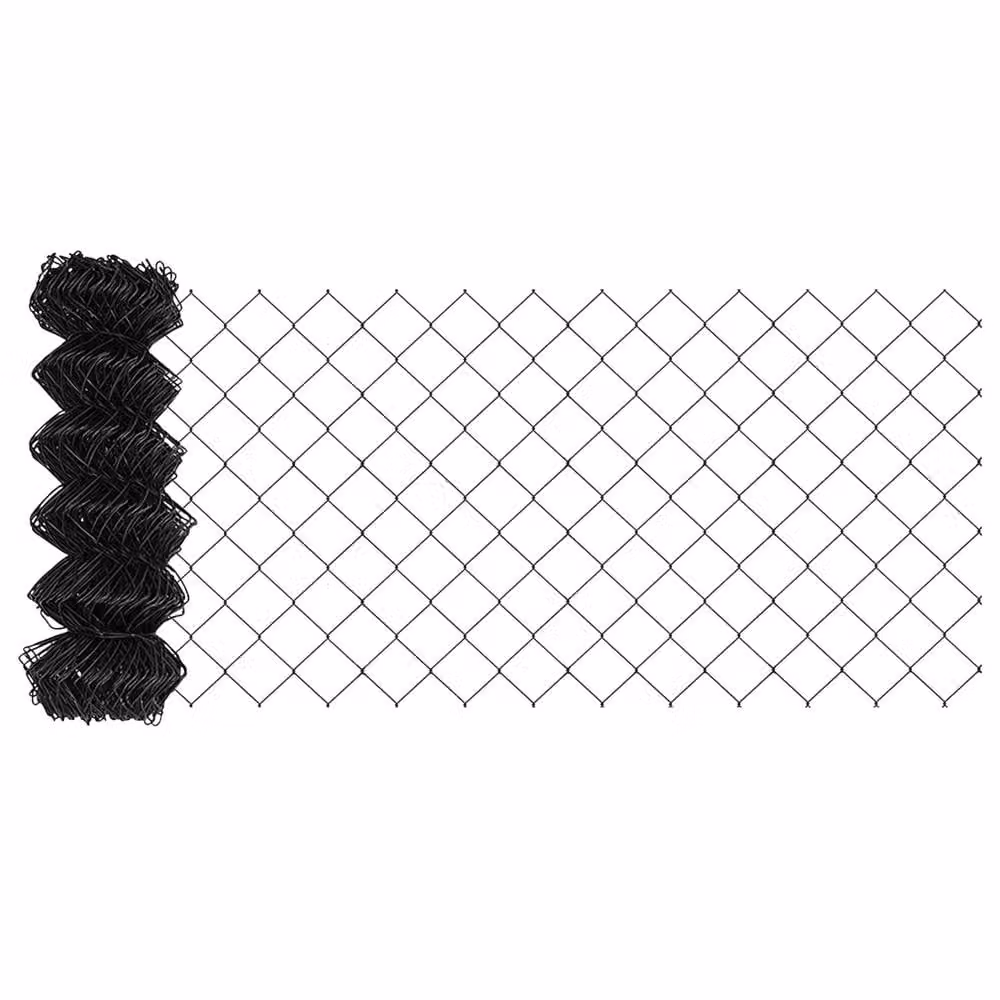 Berkfield Home Compact Steel Chain Link Fence in Grey and Black, H: 0.8 m x W: 25 m – 1