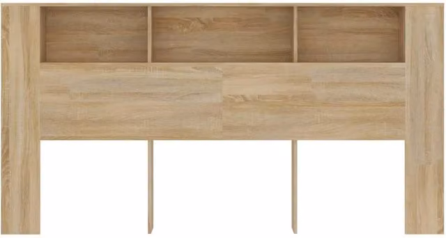 Berkfield Home Headboard Cabinet in Sonoma Oak, Light Brown, W/D/H: 200 x 18.5 x 104.5 cm