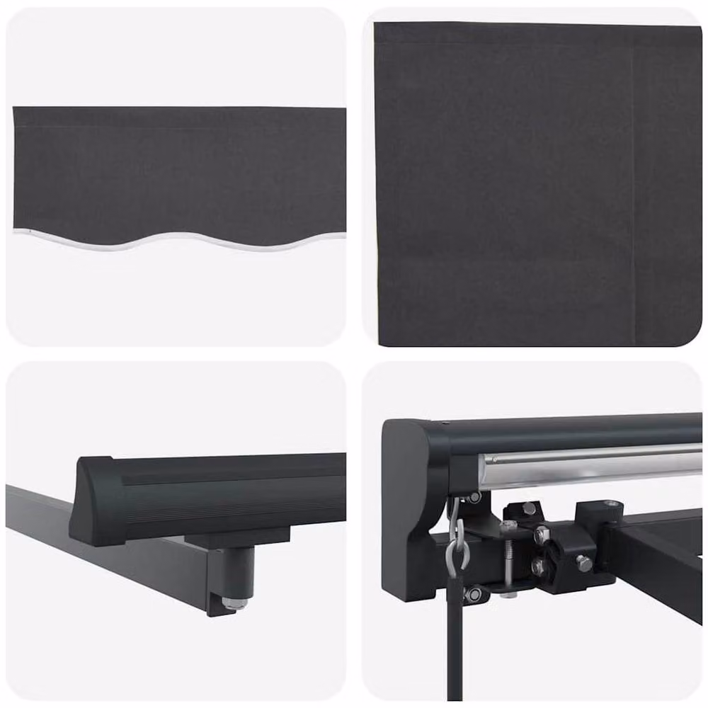 Berkfield Home Manual Retractable Awning in Anthracite Grey, W: 300 cm, D: 250 cm – 6