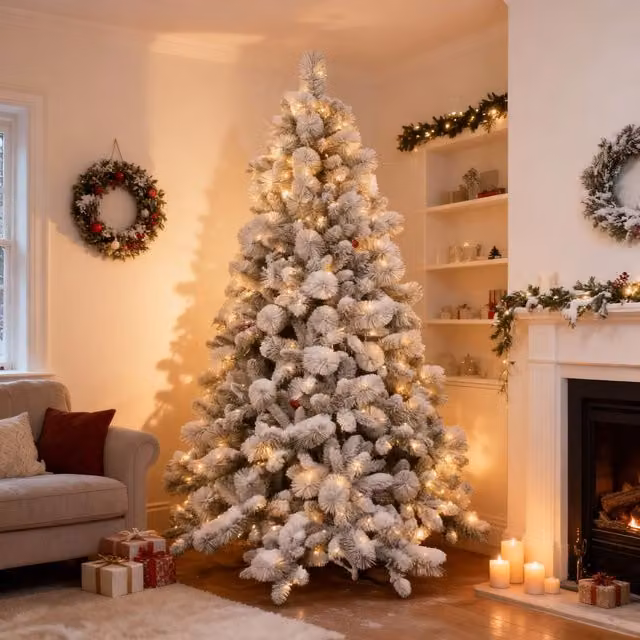 Shatchi 4ft Helsinki Prelit Green Christmas Tree with Warm White LEDs