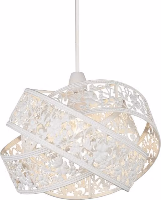 Lighting Collection Matt White 3 Layer Ball Fretwork Sphere Ceiling Shade