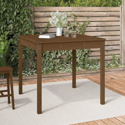 vidaXL Square Garden Table in Honey Brown Solid Pine, W/D/H: 82.5 x 82.5 x 76 cm – 2