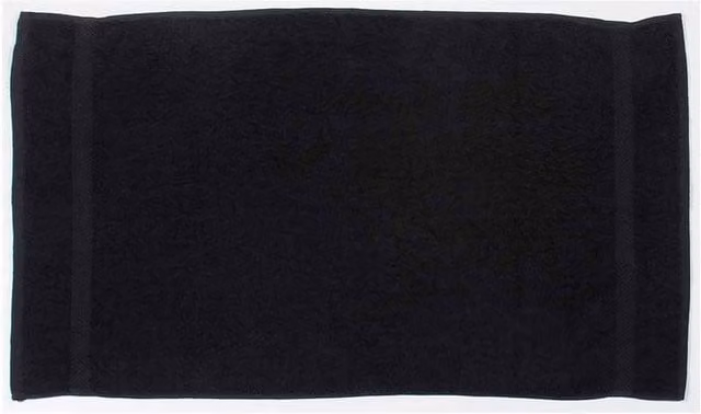 Towel City Luxury Black Cotton Hand Towel with Border and Hanging Loop