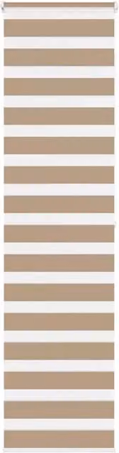 Berkfield Home Zebra Blind in Sand Brown, W: 55 cm, H: 200 cm, Polyester Fabric – 1
