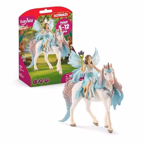 Schleich bayala Fairy Eyela with Princess Unicorn Multicolour Fantasy Animal Toy Set – 1