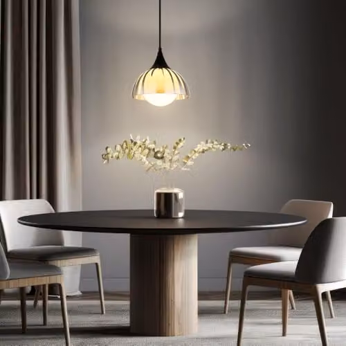 Netlighting Eva Dome Pendant Ceiling Light with Matt Black Metal and Smoke Glass Shade, H 120 cm