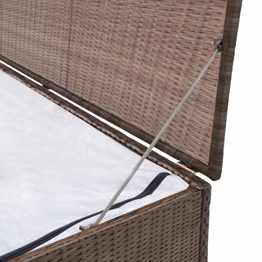 Berkfield Home Garden Brown Poly Rattan Storage Box W/D/H: 120 x 50 x 60 cm – 3